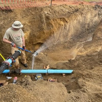 Water main break repair